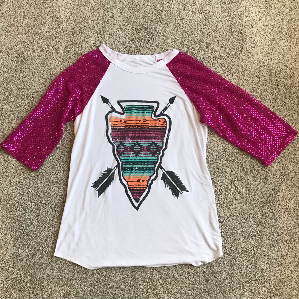 Crazy Train Sequin Baseball Tee